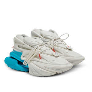 Balmain Unicorn Men's US 11 Trainer Shoes White Blue Athletic Sneakers NIB $1295